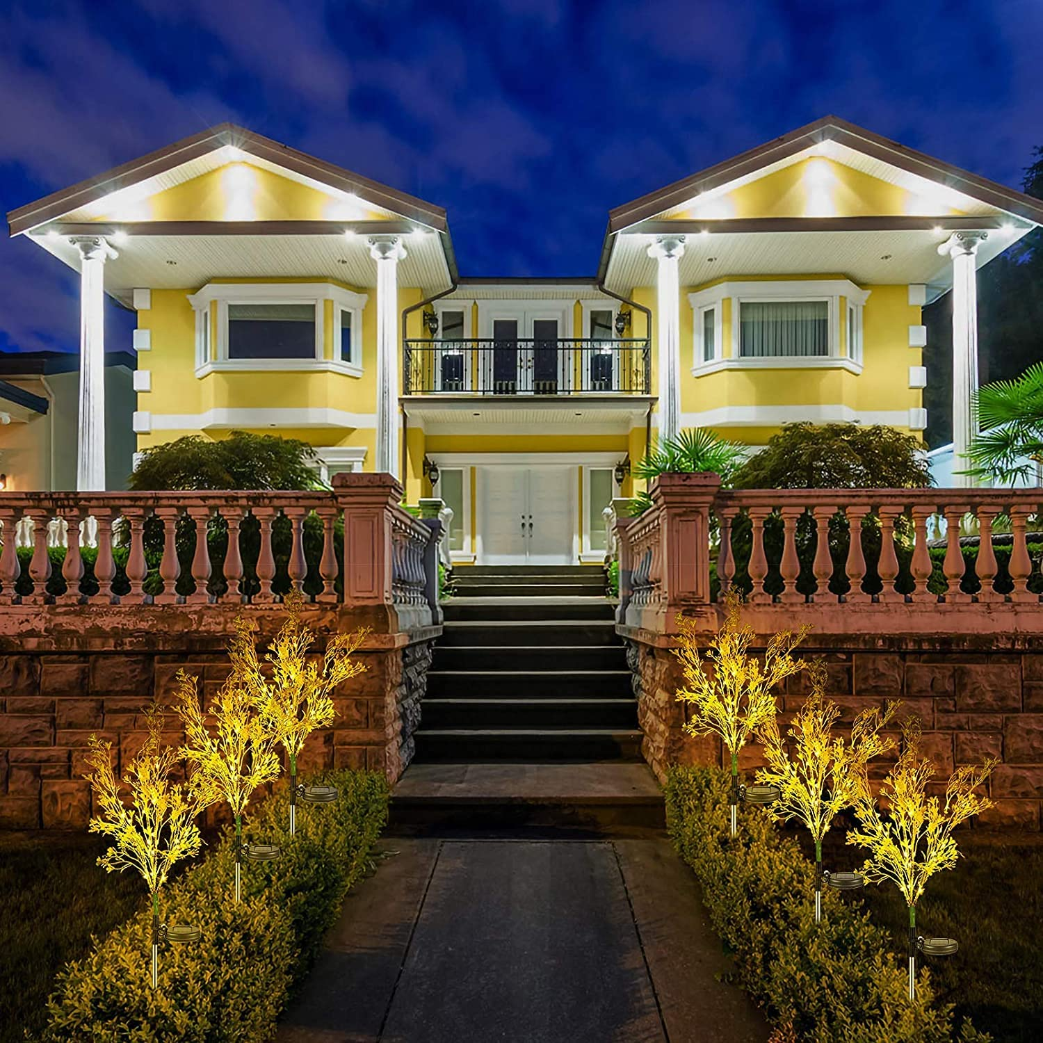 Neporal Solar Garden Lights Outdoor Decorative, Solar Flowers Lights Dusk to Dawn, Solar Garden Stake Lights Waterproof IP65, Solar Powered Flower Lights - Gardening Gifts for Women - Golden image number 6