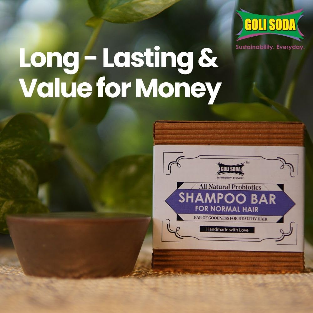 GOLI SODA All Natural Probiotics Shampoo Bar for Normal Hair (Pack of 2) image number 3