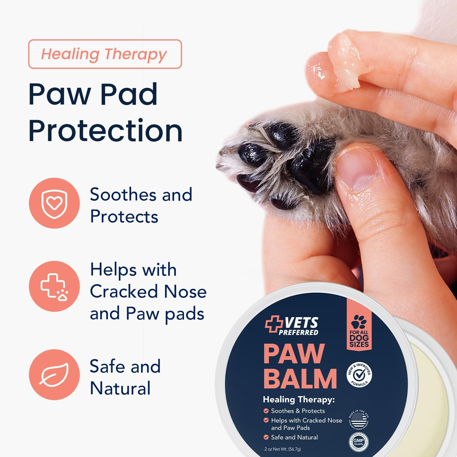 Vets Preferred Advanced Pad Protection | Veterinarian-Grade Dog Paw Balm | Heals Repairs and Moisturizes Dry Noses and Paws | Effective | Ideal for Extreme Weather Conditions image number 5