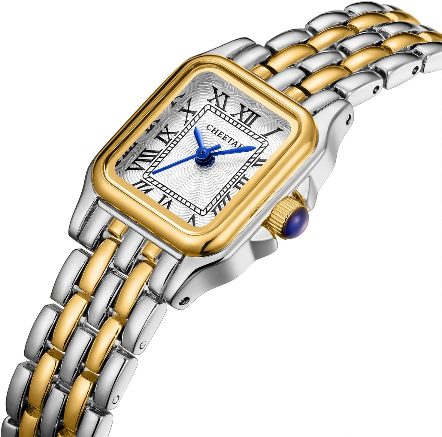 CHEETAH Small Ladies Watches for Women Analogue Quartz Womens Watch with Vintage Bracelet, Rectangular Case Roman Dial Digital Waterproof Wrist Watch for Women Girls