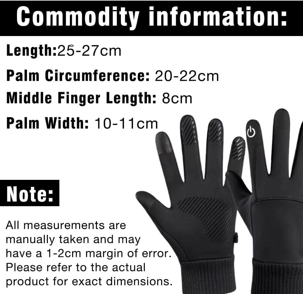 Winter Gloves for Men Women, Cold Weather Waterproofwith Gloves Touch Screen Fingers image number 1