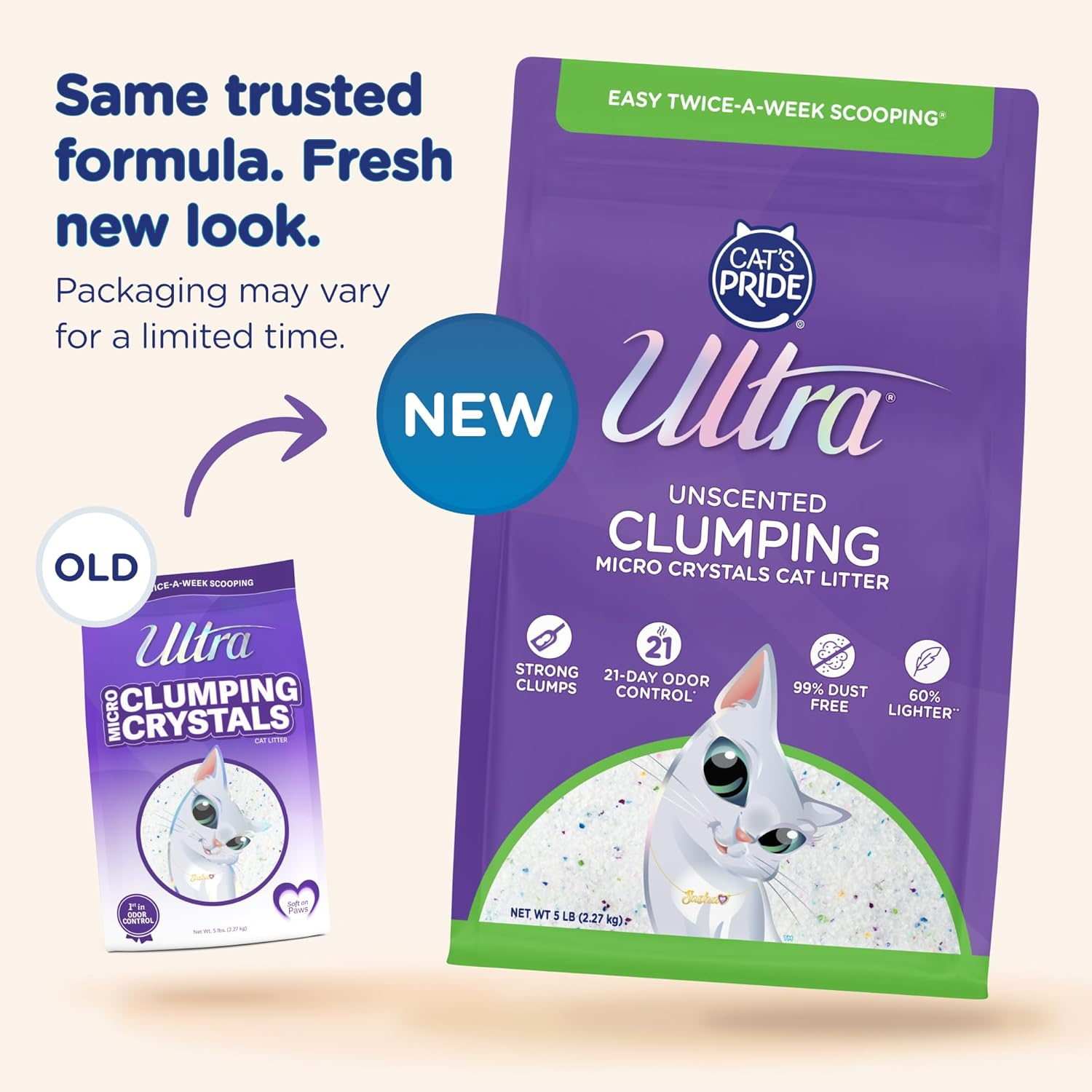 Ultra Clumping Micro Crystals Premium Cat Litter - Dust Free, Soft on Paws, Fragrance Free - 15 Lbs. Total (3Pk of 5 Lbs.) image number 5