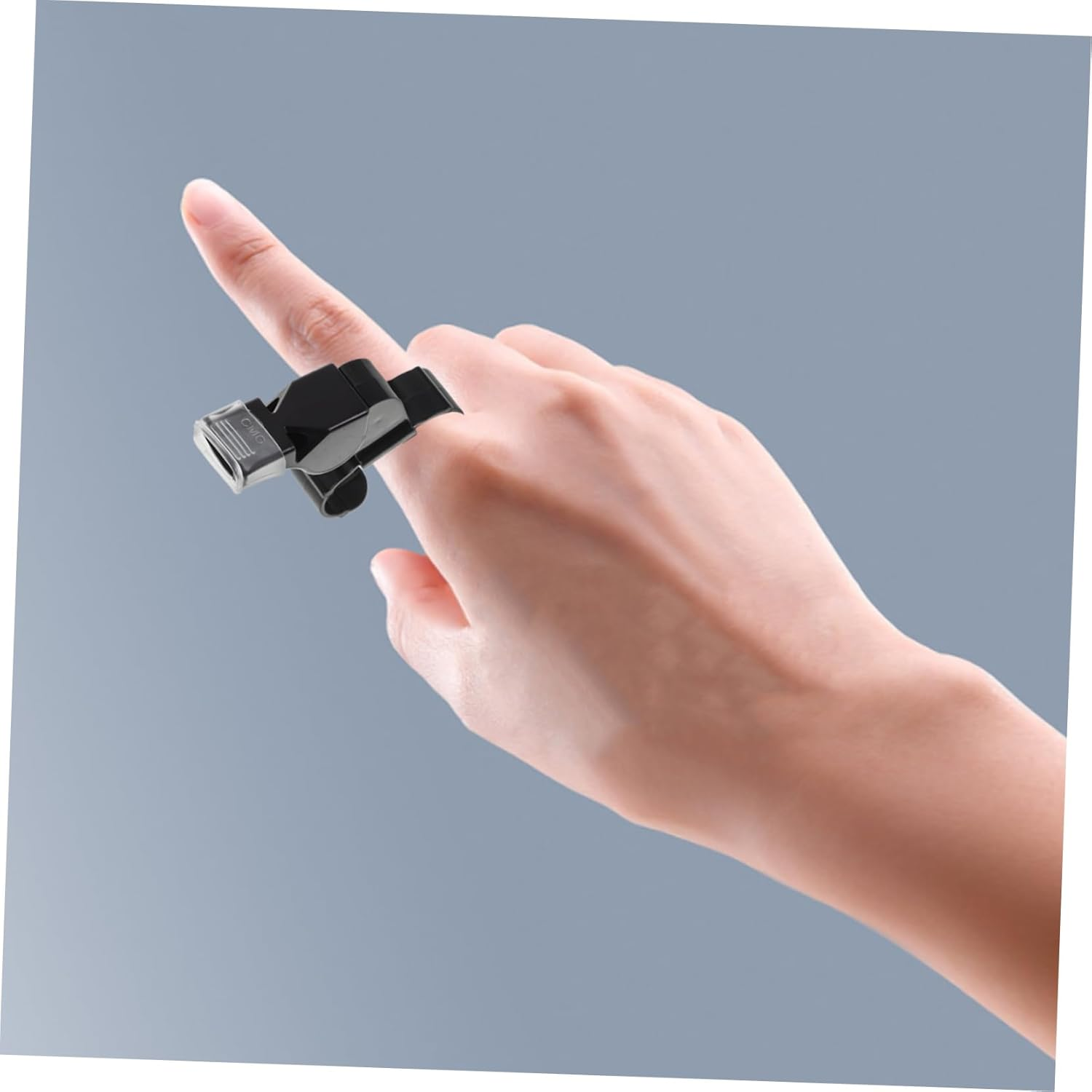 Milisten 2Pcs Finger Grip Whistle Handheld Ice Hockey Referee Whistle Loud Crisp Sound Sports Whistle with Finger Sleeve for Football Soccer Black