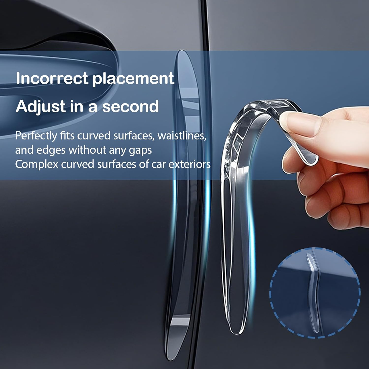 YUENTOEN 4Pcs Car Door Edge Protector, Anti-Scratch Car Door Protector Trim Strip with Self Adhesive for Auto, Sedans, Truck, SUV, White image number 3