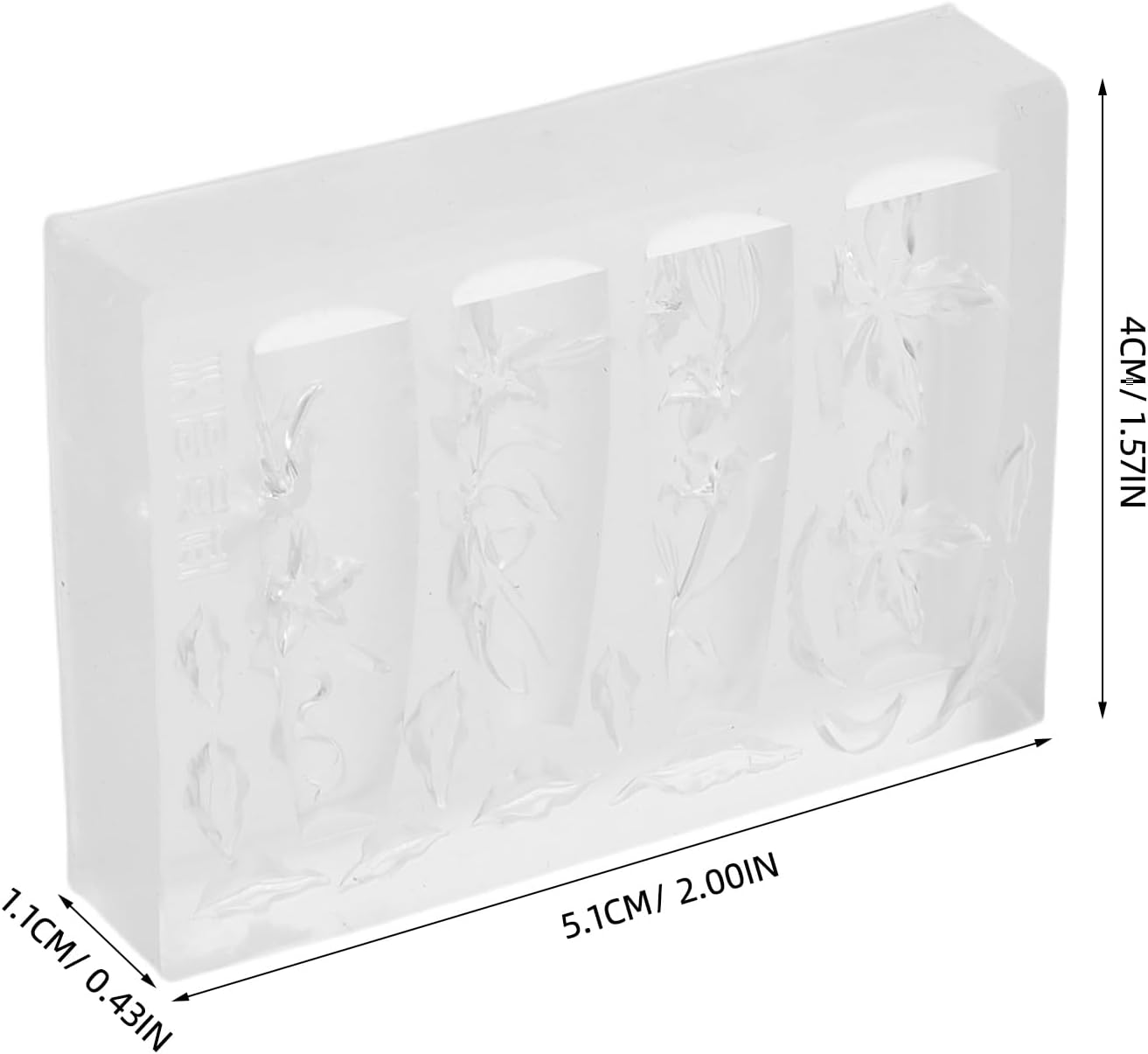 WRITWAA Silicone Nail Mold: 3D Lily Flower Nail Mold Silicone Carved Template for Manicure Art Chinese Style Floral Embossed Mould for Salon and Home image number 5