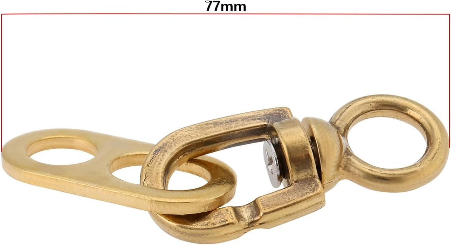 YINETTECH 2 Pcs Brass Boate Flagpole Swivels 77Mm Flag Pole Accessories for Connecting Flags Flag Pole Mounting Ring Clips Gold image number 3