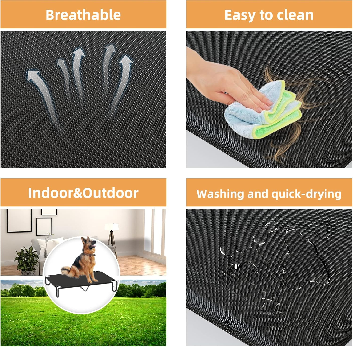 FAYDUDU Elevated Dog Bed Raised Dog Bed Large Washable Chew Resistant Cooling Elevated Pet Bed for Indoor and Outdoor Use (XL) image number 4