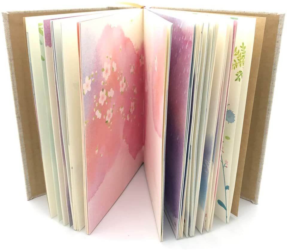 Siixu Colorful Blank Notebook, Unlined Journals to Write in for Women and Girls, Hardcover Personal Diary, Unique Pretty Watercolor Design, 192 Pages, 2 Bookmarks, Unruled image number 6