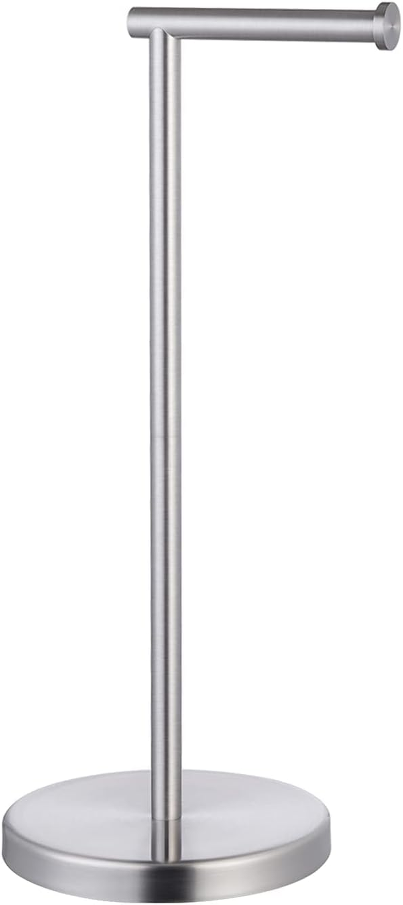 DAIYEE Toilet Paper Holder Stand, Free Standingtoilet Paper Holder Stainless Steel Rust Proof Tissue Roll Holder Floor Stand Storage for Bathroom（Black）