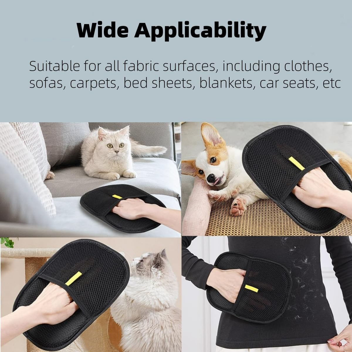 1PC Static Pet Hair Removal Gloves, Reusable Electrostatic Pet Hair Remover Grooming Glove Brush Tool, Upgrade Efficient Cat Dog Hair Remover for Couch, Furniture, Carpet, Curtain, Clothing, Car Seat image number 1