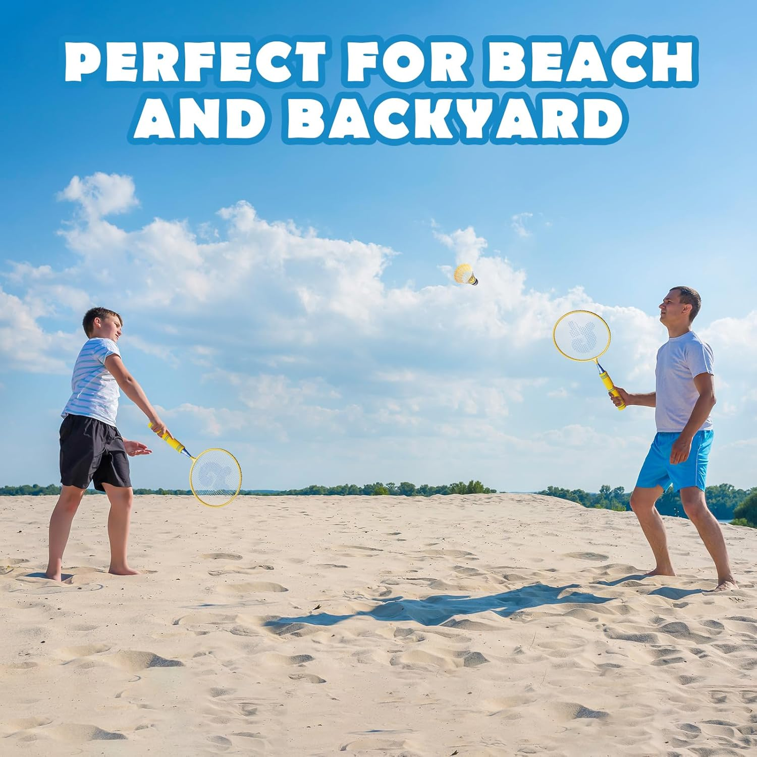 JOY SPOT! Kids Badminton Rackets Set with Soft Grip, Oversize & Lightweight Shuttlecocks Racquet with Carry Bag for Children Youth, 2 Player Sport Game for Indoor Outdoor Backyard image number 2