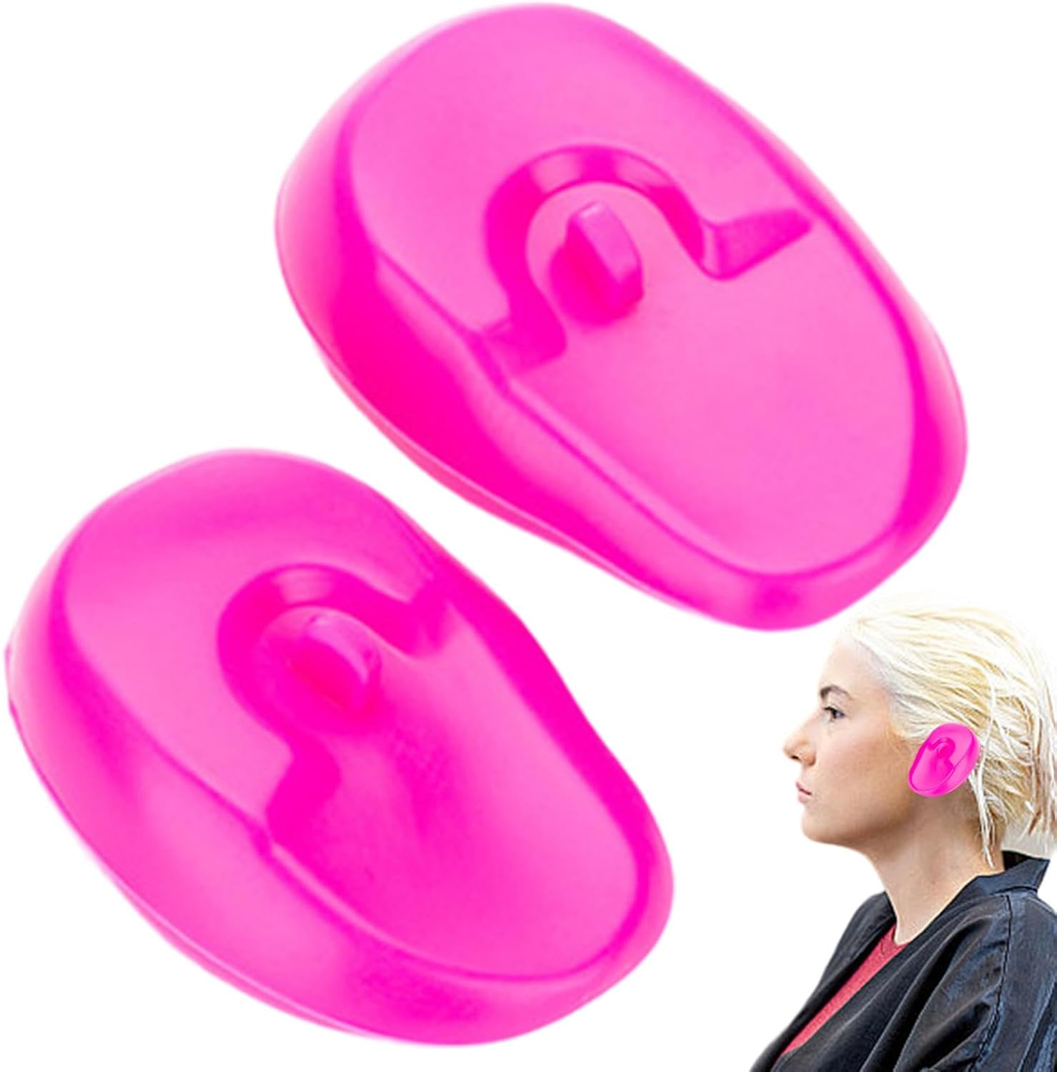 Wezalget Ear Covers for Hair Dye - Ear Shield Protective Cover | Reusable Ear Protectors, Silicone Hair Perm Shield, Waterproof Hair Dye Earmuffs, Hair Styling Tools