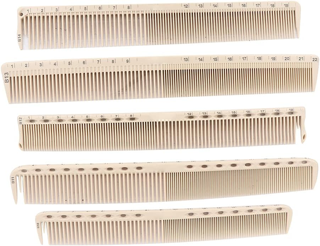 SYMY 10Pcs Professional Hairdressing Comb Barber Hair Styling Cutting Comb with Measure Scale Portable Anti-Static Long Measuring Professional Combs for Salon image number 3
