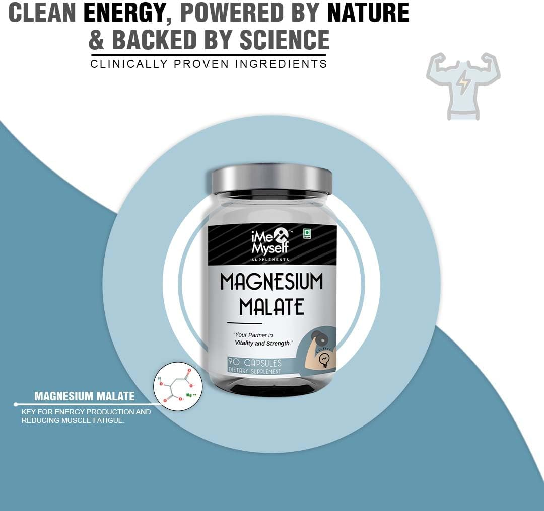 Imemyself Magnesium Malate Dietary Supplement &ndash; 90 Capsules for Strength Support image number 3