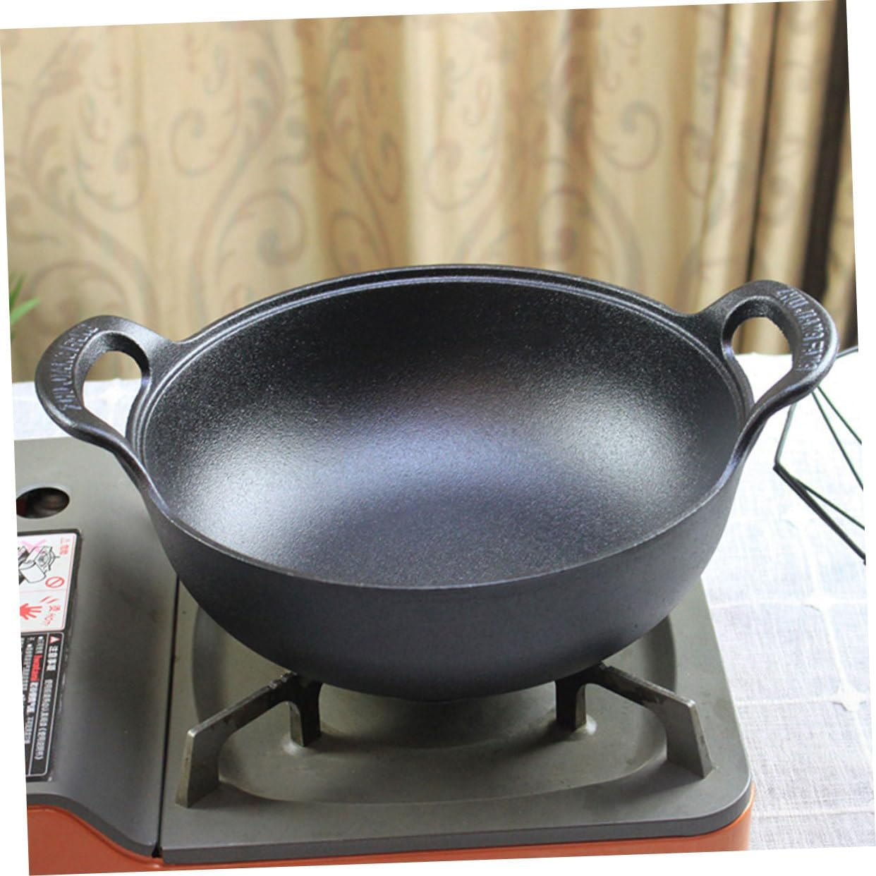 Alipis Cast Iron Saucepan - No Coating Non-Stick Stew Pot - Cooking Skillet for Stovetop and Oven Use - 2.5L Capacity