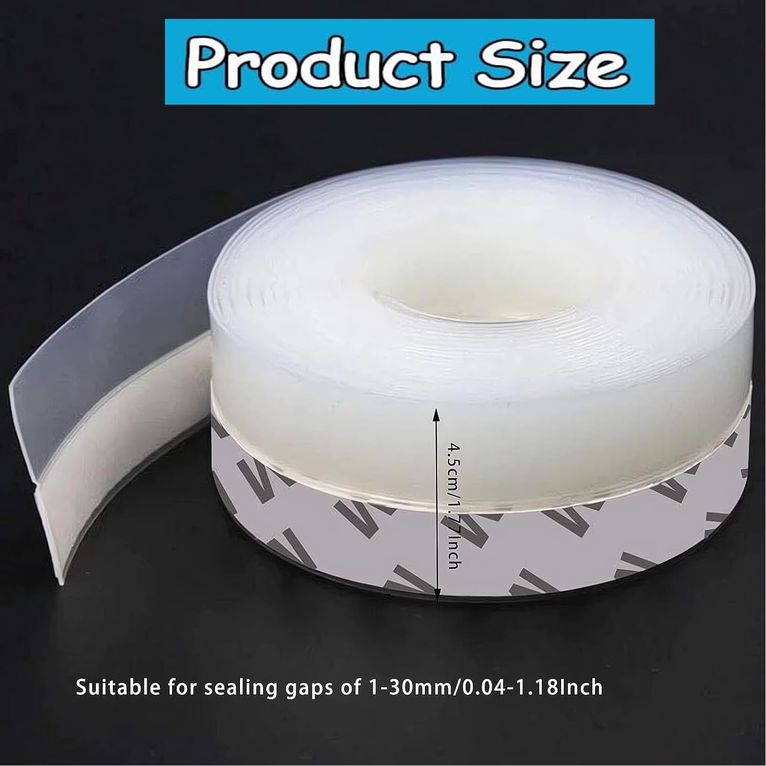 32.8FT Transparent Silicone Weather Stripping Door Seal Strip for Doors, Windows & Shower Glass Gap No Residue, under Door Draft Stopper, Silicone Sealing Tape image number 2