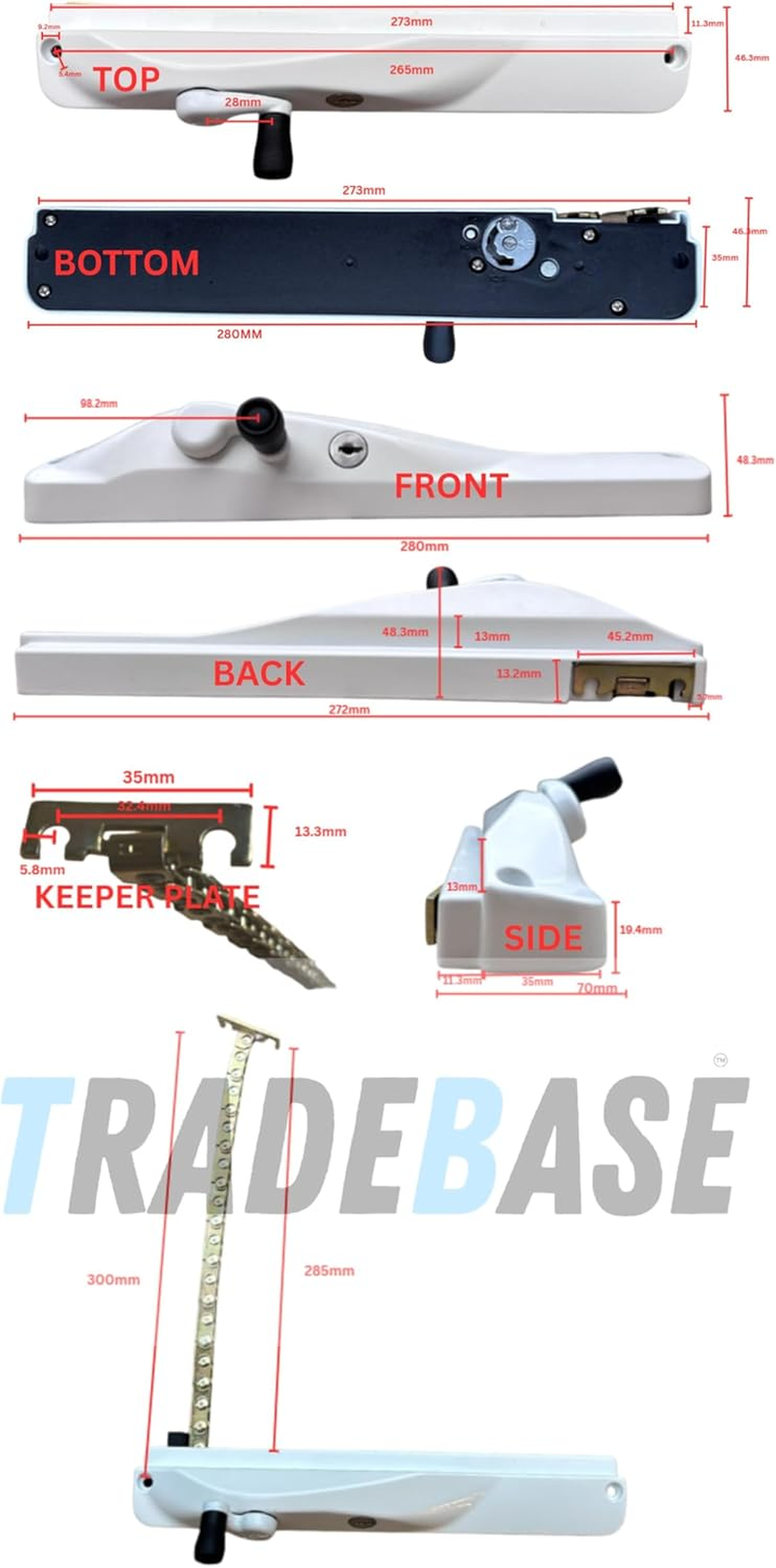 Window Chain Left Hand Winder Black