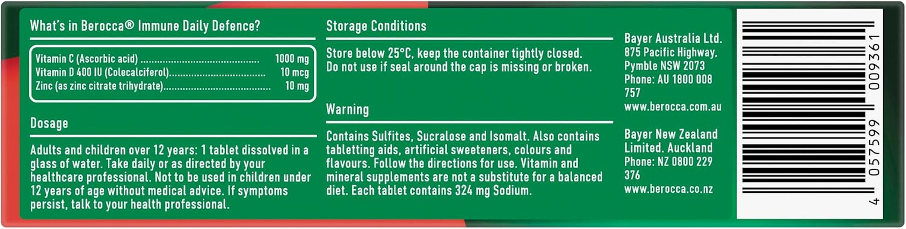 Berocca Immune Daily Defence Orange 30 Tablets image number 5