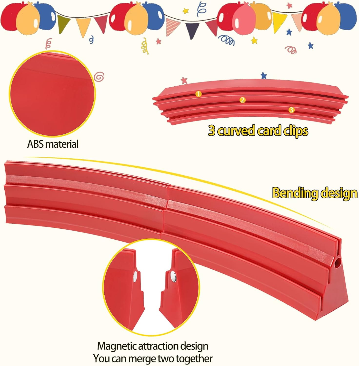 4 Pack Card Holders for Playing Cards, 3-Layer Space Saving Card Game Holders, Large Capacity Playing Cards Rack Holder, Poker Tray Organizer for Adults Seniors Kids (Red)