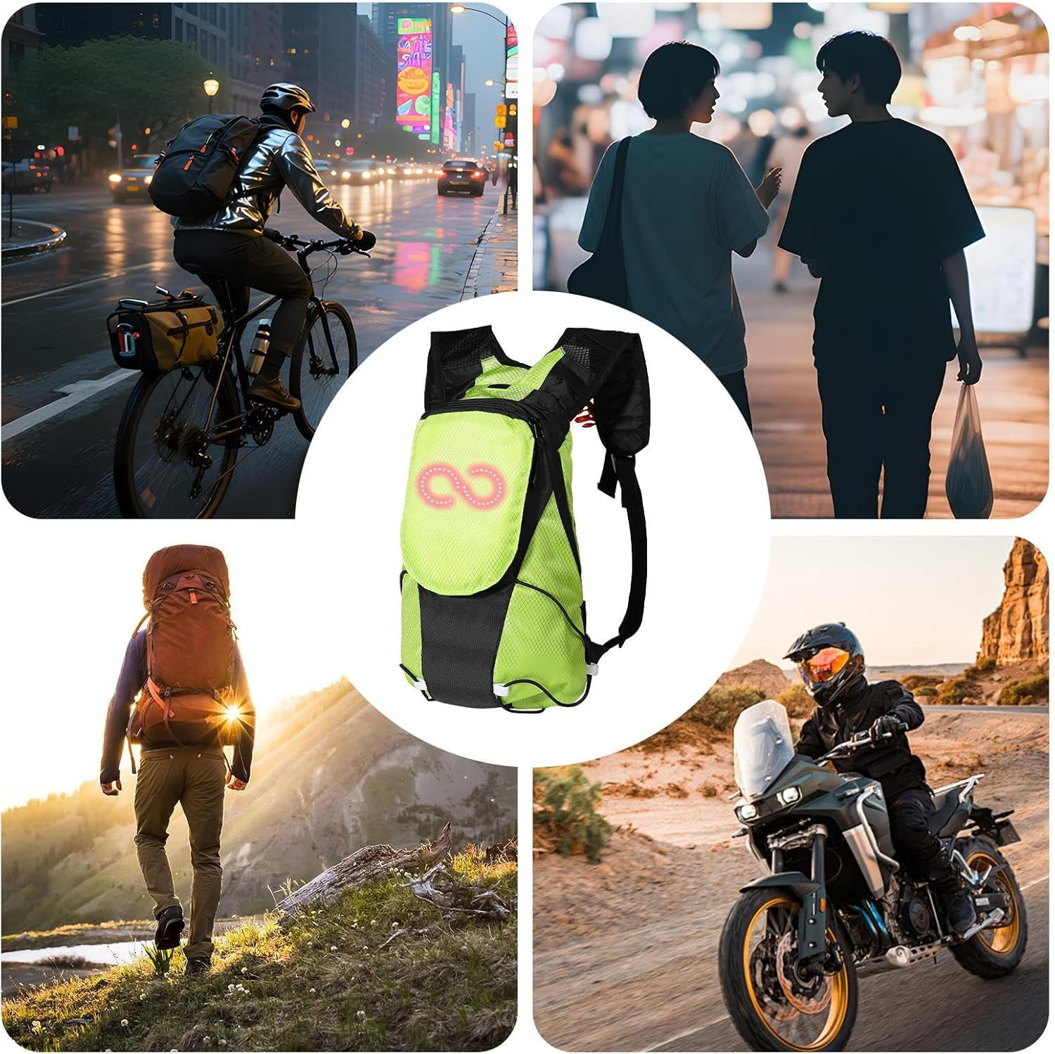 LED Bookbag - Atmosphere Lighted Bag,Multifunctional LED Glow Backpack for Urban, Hiking, Travel, Camping, Riding, Running, Commuting, Women, Men - Orange image number 5