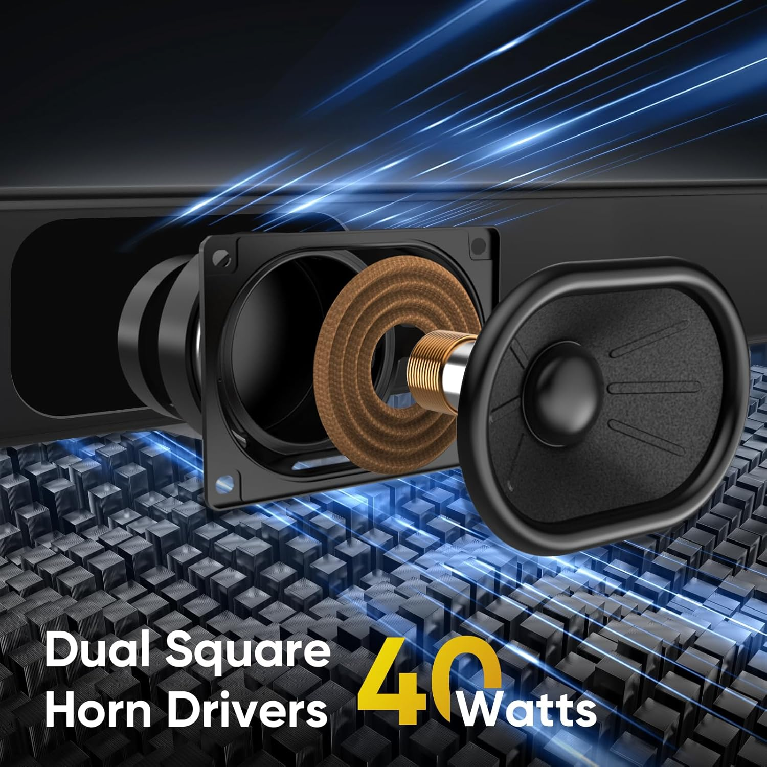 RIOWOIS Sound Bar for Smart TV, Customized Bass Reflector Soundbar TV Speakers, Compact Design and Easy Installation, Home Sound Surround Sound System for TV PC Projector, Wall Mounted image number 1