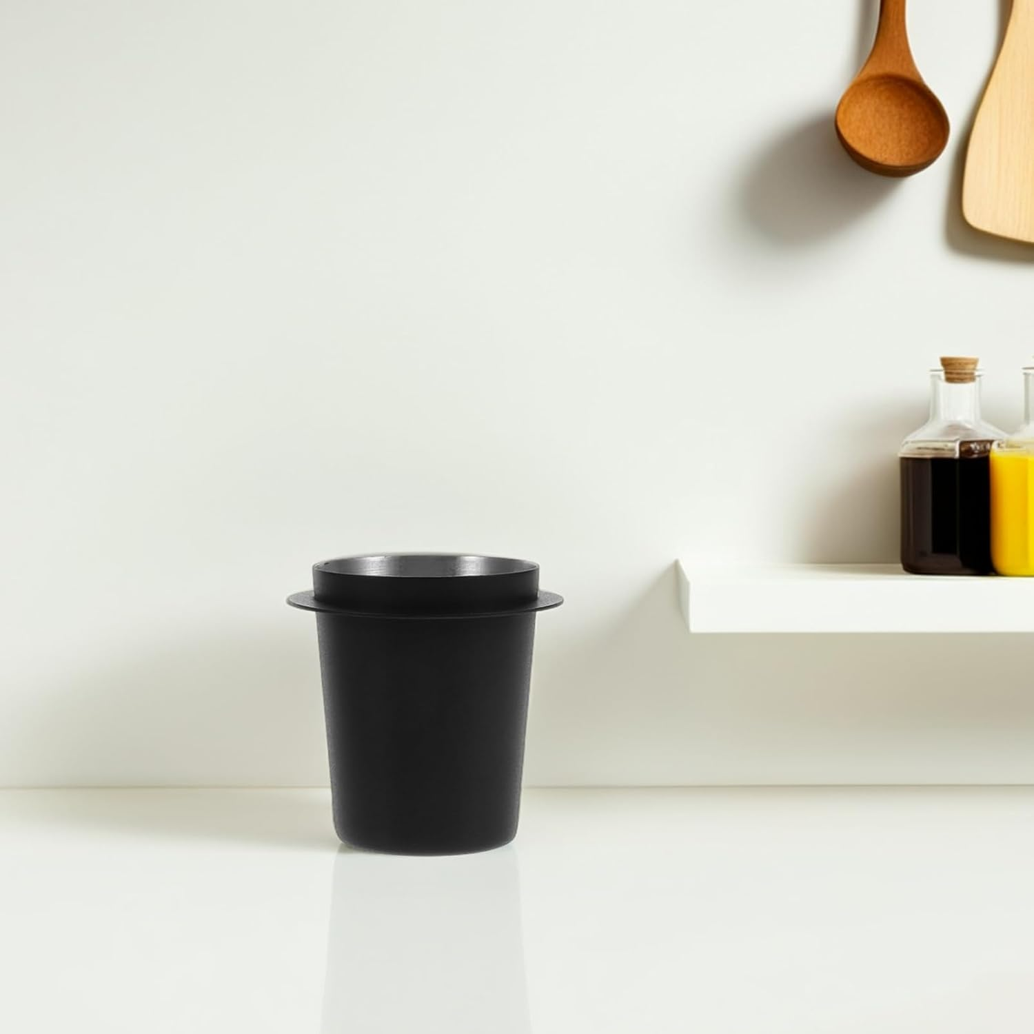 GLEAVI 304 Stainless Steel Espresso Machine Dosing Cup 53Mm Measuring Tool for Coffee Grounds Universal Powder Feeder Dispenser 1 Piece - Silver image number 3