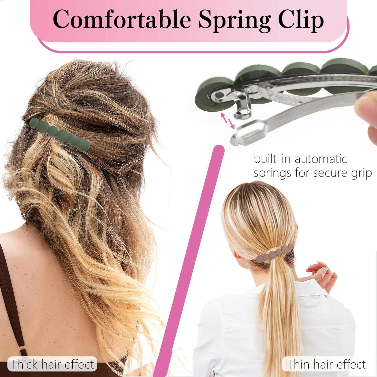 Women'S Hair Clips, 4 Pieces French Hair Clips, Hair Clips Set, Hair Clips, Thin Hair, Automatic Hair Accessories for Fine Thick Hair, Women Girls