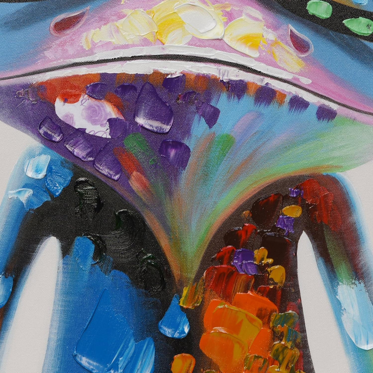 Seven Wall Arts - 100% Hand Painted Oil Painting Animal Stretched and Framed Ready to Hang for Living Room Father'S Day (24 X 24 Inch, Happy Frog) image number 4