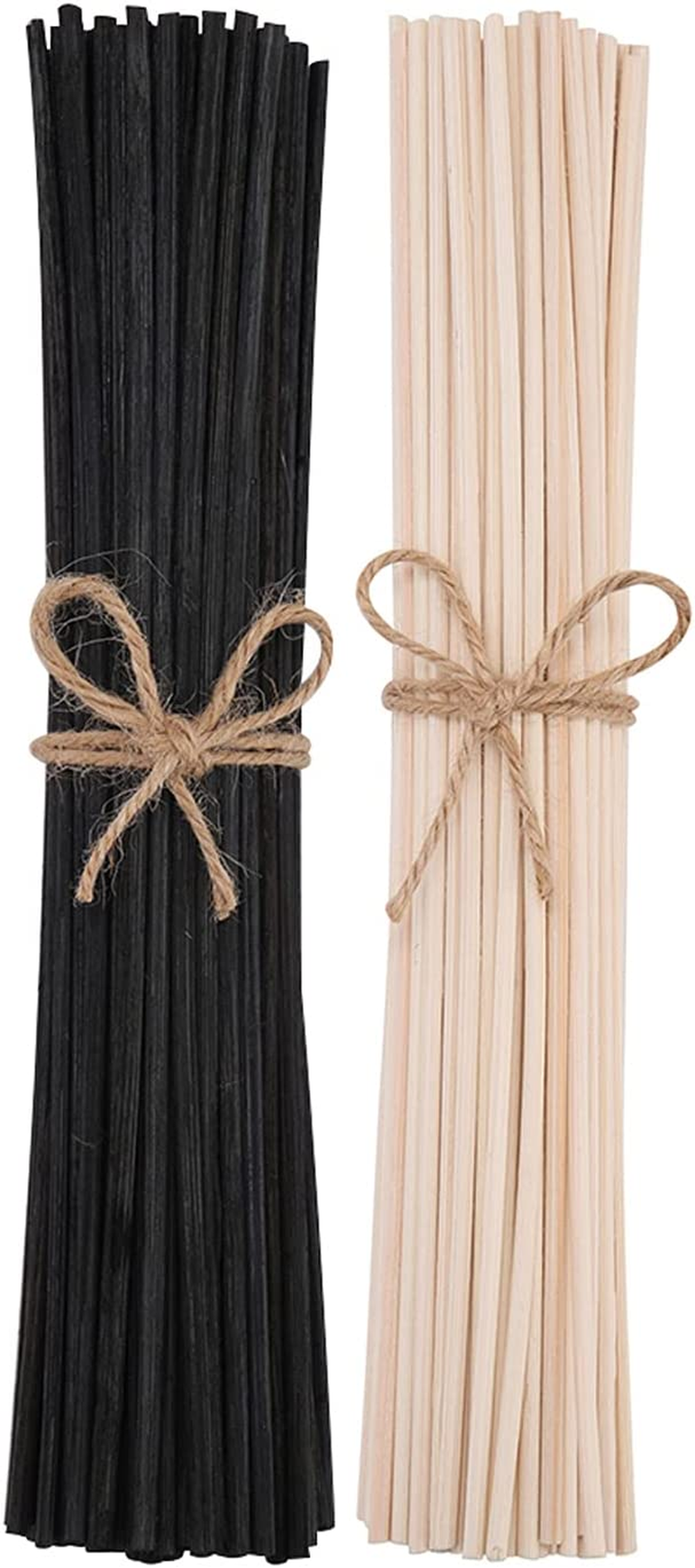 Pack of 100 Diffuser Sticks Replacement Rattan Refill Sticks Home Fragrance Accessories Diffuser Oil Refill Reed Diffuser Set Office Decoration (White+Black)