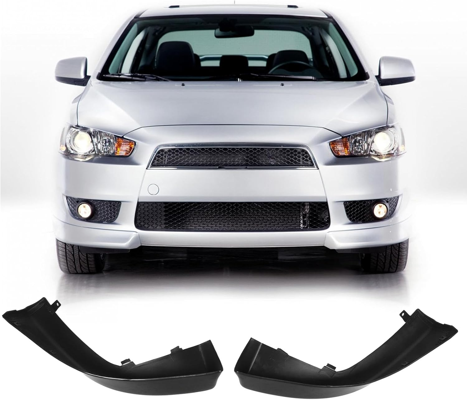 Front Bumper Spoiler, 2Pcs ABS Snap on Front Bumper Side Spoiler Replacement with Screw Kit for Mitsubishi Lancer DE GTS ES VR‑X Aspire, Front Bumper Lip Spoiler, Car Accessories image number 6
