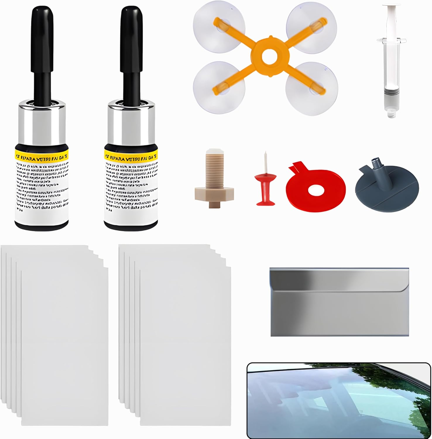 Advanced Windshield Repair Kit for Laminated Glass Fix Chips and Cracks Easily with Professional-Grade Resin Quick and Efficient DIY Solution for All Vehicle Types image number 5