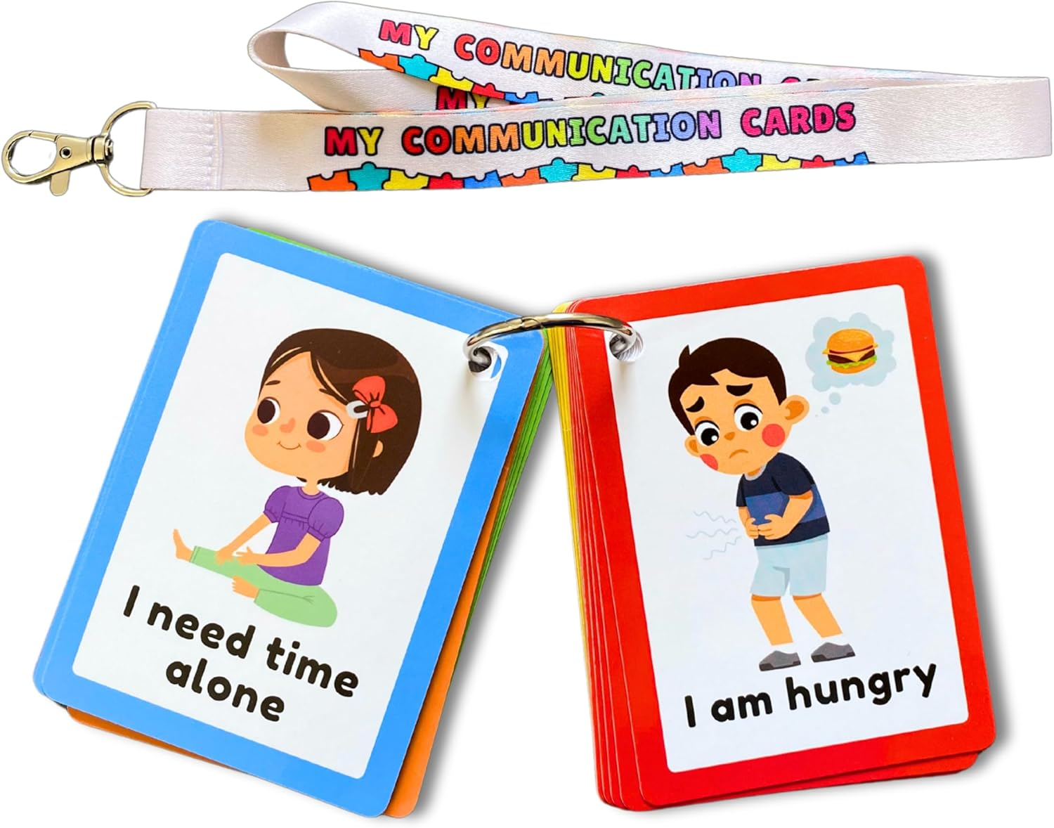 Communication Cards for Non Verbal Children and Adults, Autism Special Needs Visual Communication Aid Flash Cards image number 1