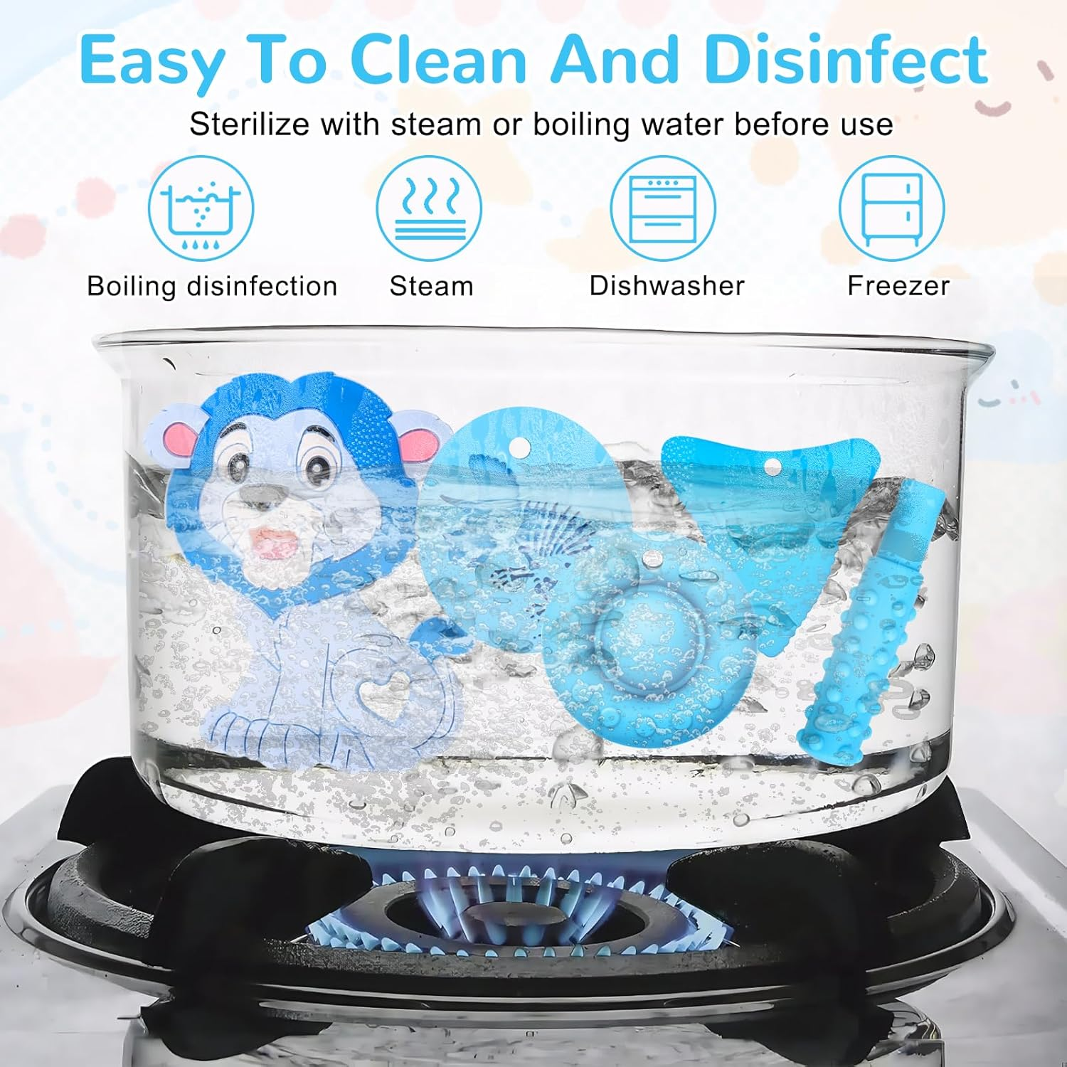 MR.TIMELAG Chew Necklaces for Adults and Babies - Lion 5-Piece Set, Bpa-Free Silicone Sensory Chew Necklaces for Anxiety Relief, Easy to Hold, with Massage Blocks to Relieve Teething Pain