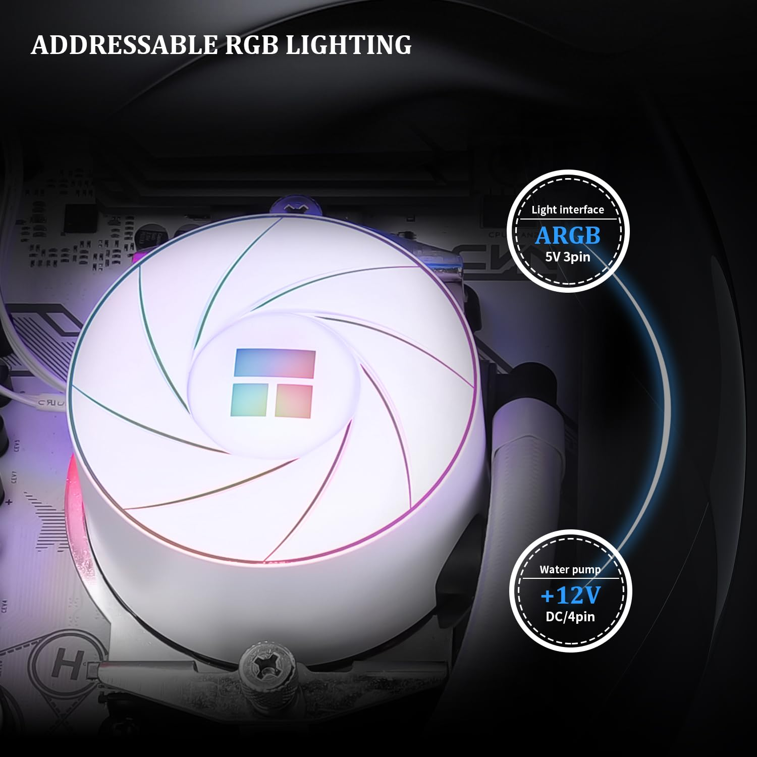 Thermalright Aqua Elite 240 ARGB White V4 CPU Water Cooling,White Aio CPU Cooler, 240 Cooling Row Size,Double PWM Fans with S-FDB Bearings,For Amd/Am4/Am5,Intel LGA1851/1150/1151/1200/2011/ 1700