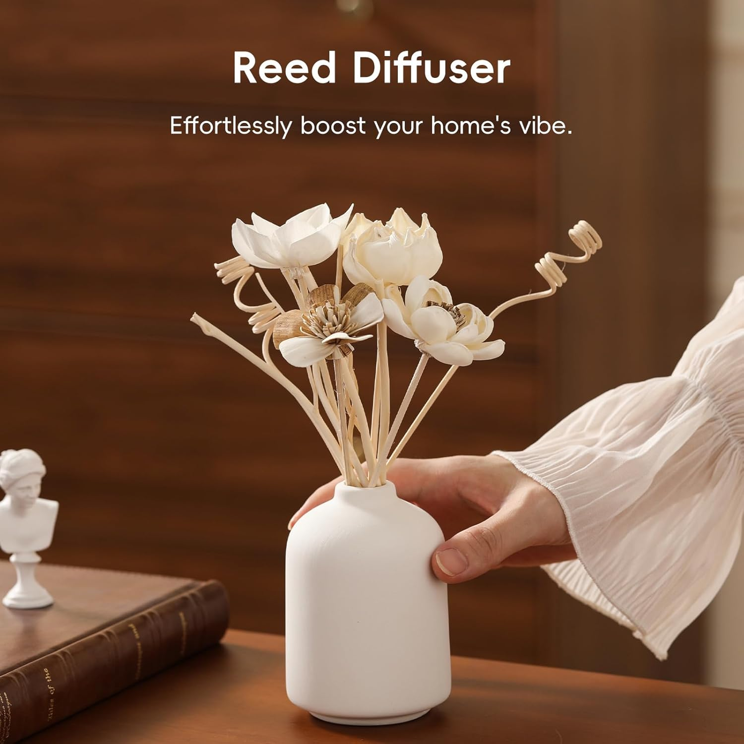Reed Diffuser Sticks, 12Pcs Natural Flower, White Paper Core Material, Perfect for Living Room, Kitchen, Bedroom, Decor image number 2