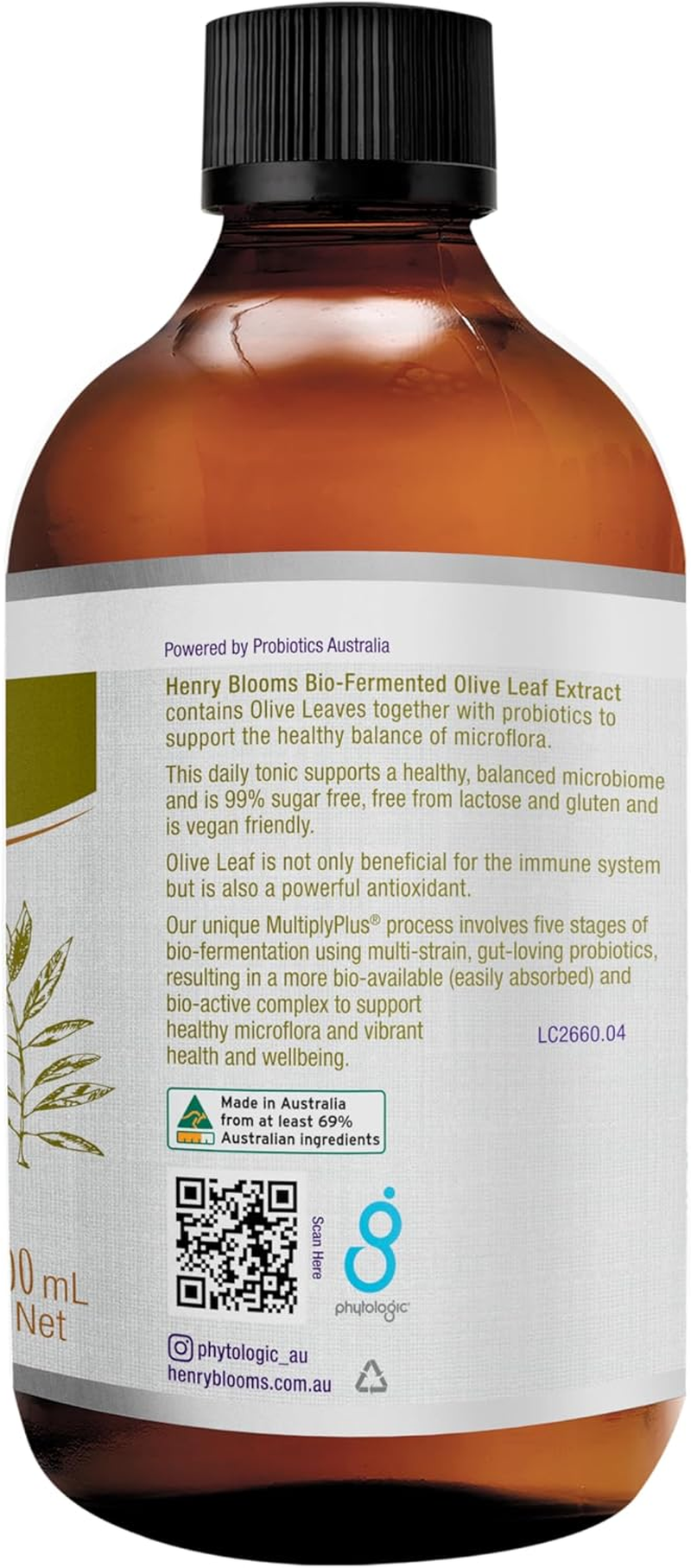 Henry Blooms Bio-Fermented Probiotic Olive Leaf Extract Concentrate, 500Ml image number 1