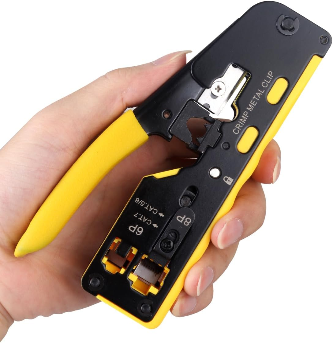 Duogalia RJ45 Crimping Tool Kit Ethernet Crimp Tool Set (Yellow) image number 5
