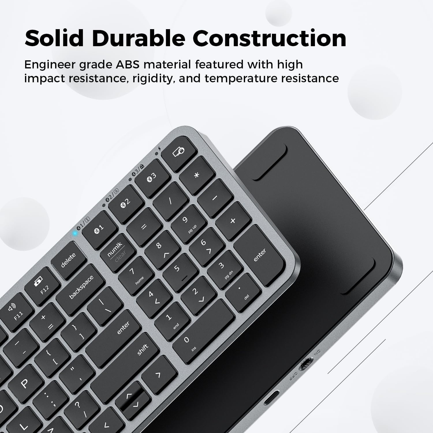 Iclever BK20 Bluetooth Keyboard, with Numeric Keypad, Multi-Device Rechargeable and Stable Connection Compact Size Wireless Keyboard for Macbook, Laptop, Ipad, Tablet, Windows image number 1