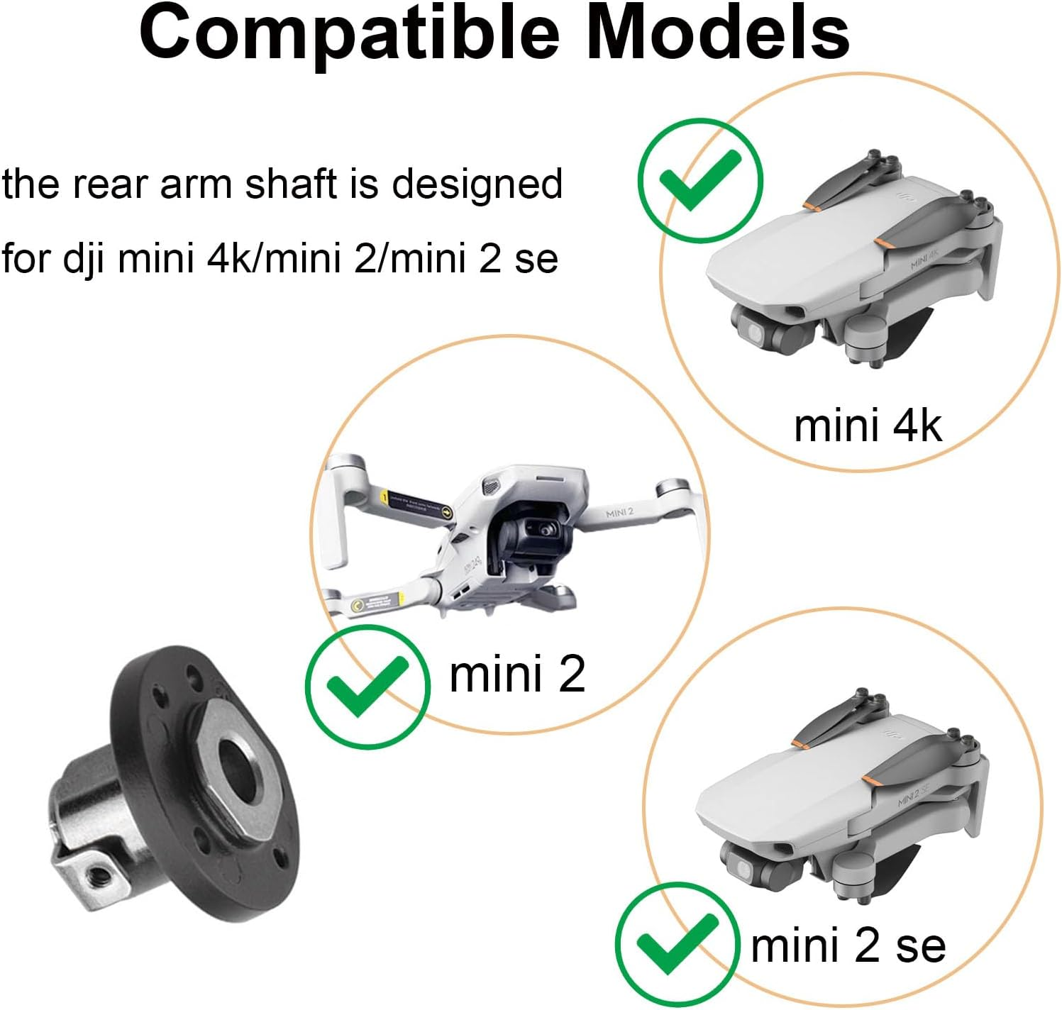 ZWLLKJGS Mini 4K Replacement for Rear Arm Axle, Replacement Parts for DJI Mini 2 Arm Shaft, Repair Parts for Rear Arm Hinge for DJI Mavic Mini/Mini 2 SE Drone Accessories