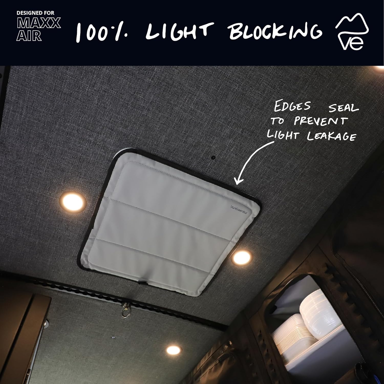 Vanessential Magnetic Insulated Roof Vent Sun Cover for Maxxair Fan, Fantastic Fan 16.5" X 16.5" (Charcoal Gray)