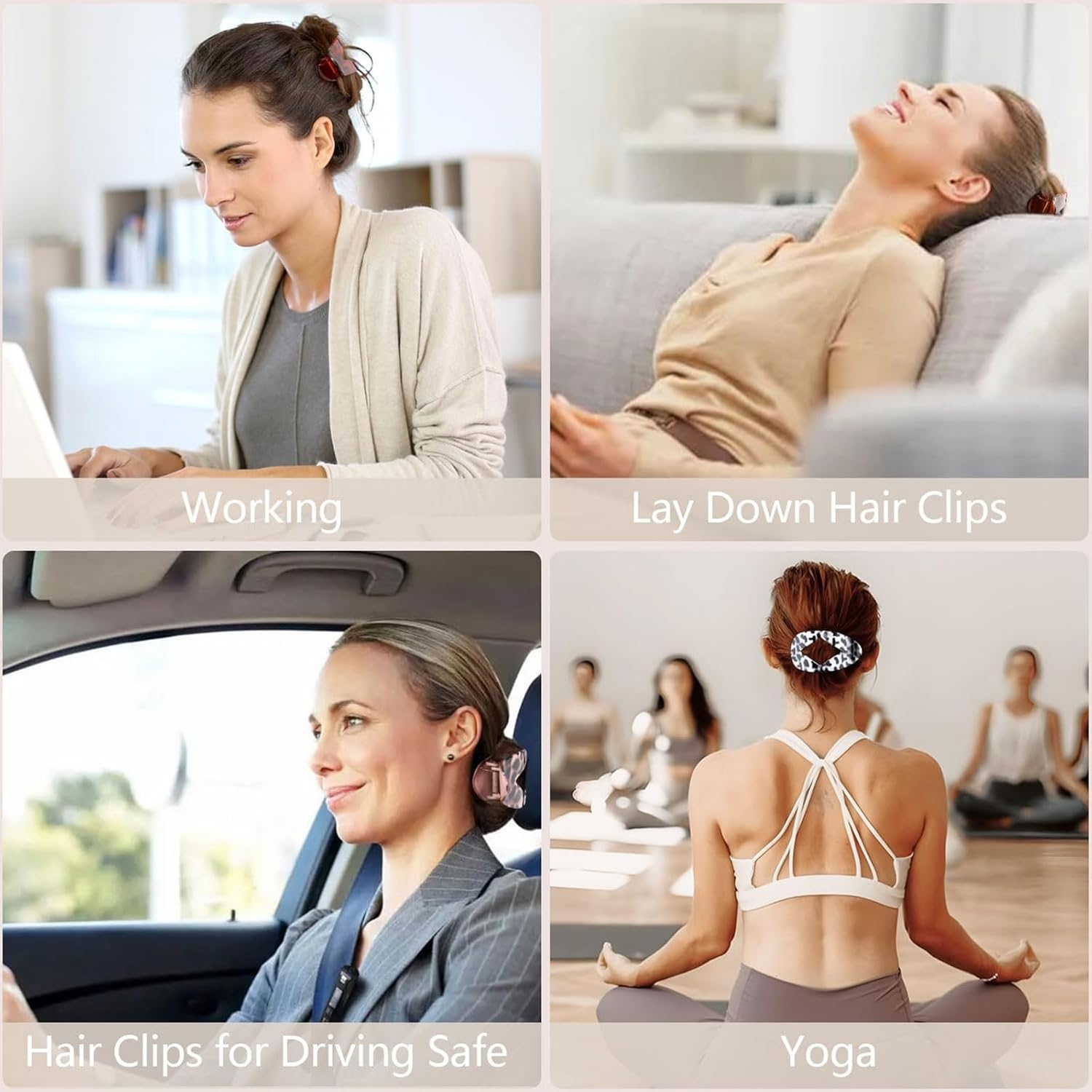 Muorruo 6 Pieces Leopard Print Flat round Hair Clips Oval Claw Clips for Thick Medium Thin Hair Non-Slip Hair Clips with Strong Hold Duck Bill Accessories image number 5