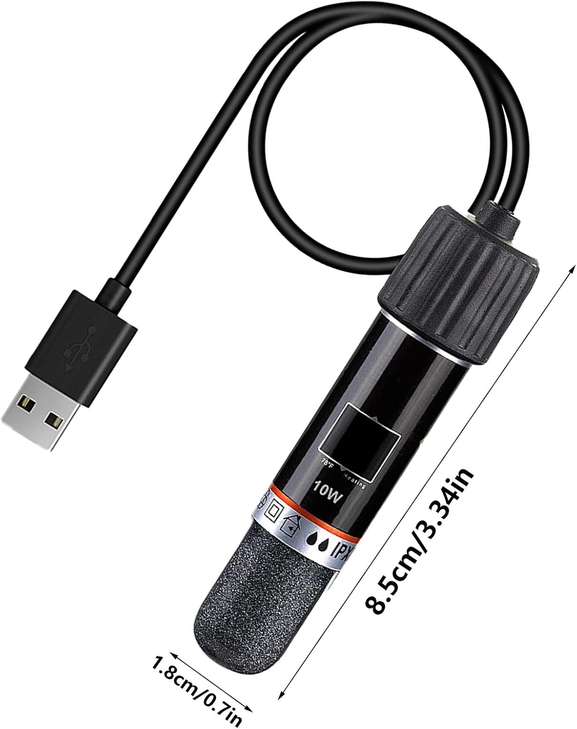 Weldphur Aquarium Heater - Aquarium Submersible Betta Heater | Submersible 10W Small Heating Rod Warmer for Pet Saltwater Aquatic Life Home Outdoor Turtle Freshwater Crab image number 4