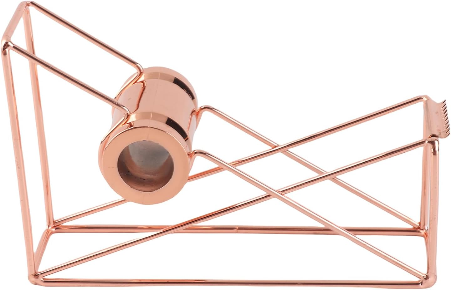 Jeffergarden Metal Hollow Adhesive Tape Dispenser Stylish Desktop Tape Holder for School Office Supplies (Rose) - Gold image number 2