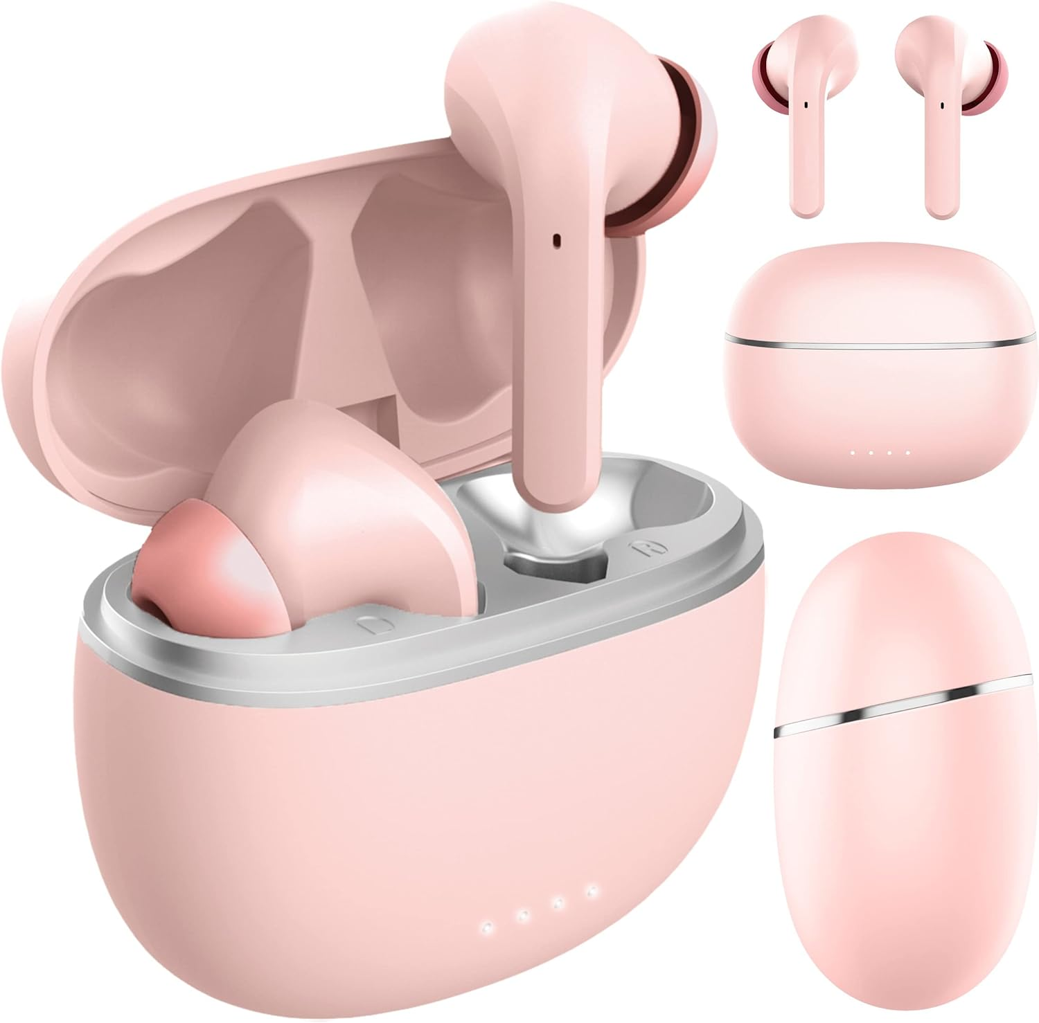 FOREVER Bluetooth Wireless Headphones 5.3 Modes ANC TWE-210 EARP with Charging Case Microphone, Control, LED Indicators In-Ear Headphones (Rose) image number 6