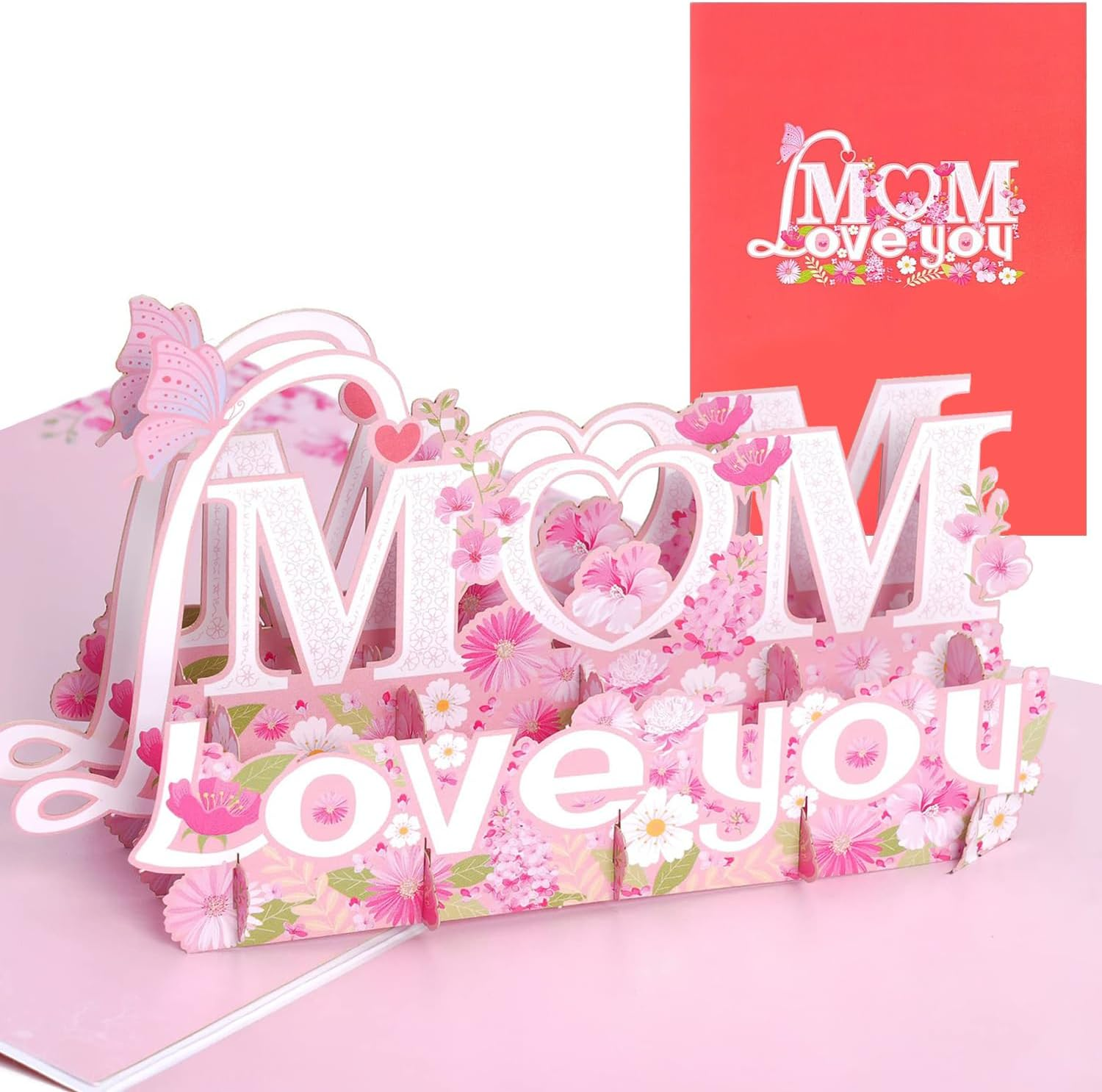 Mothers Day Card Pop up Mother'S Day Cards Happy Mother'S Day 3D Pop-Up Mothers Day Handmade Greeting Card with Envelope Message Card for Best Mom Craft Love Cards (MOM Love You)