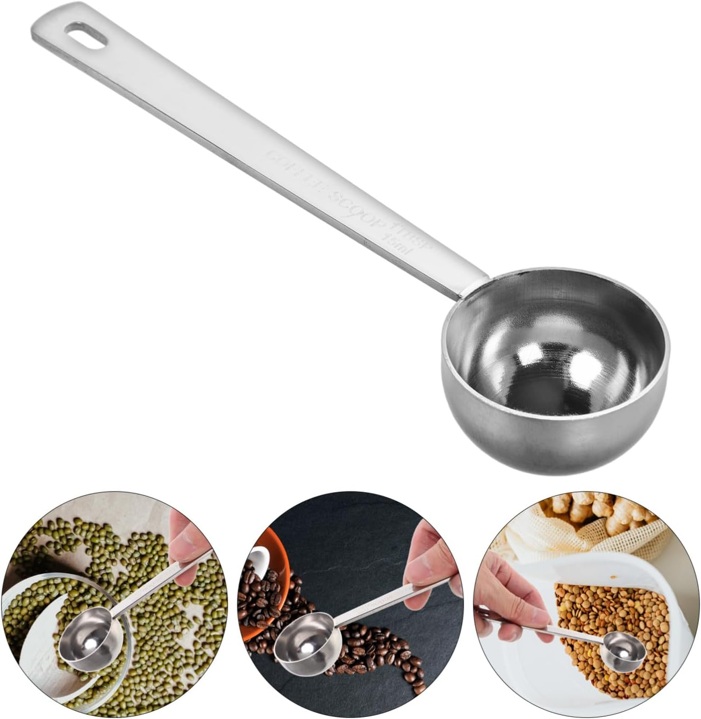 Ipetboom Stainless Steel Long Handle Coffee Measuring Scoop Teaware Spoon for Kitchen Use Heat-Resistant Coffee Powder Milk Tea Scoop image number 6