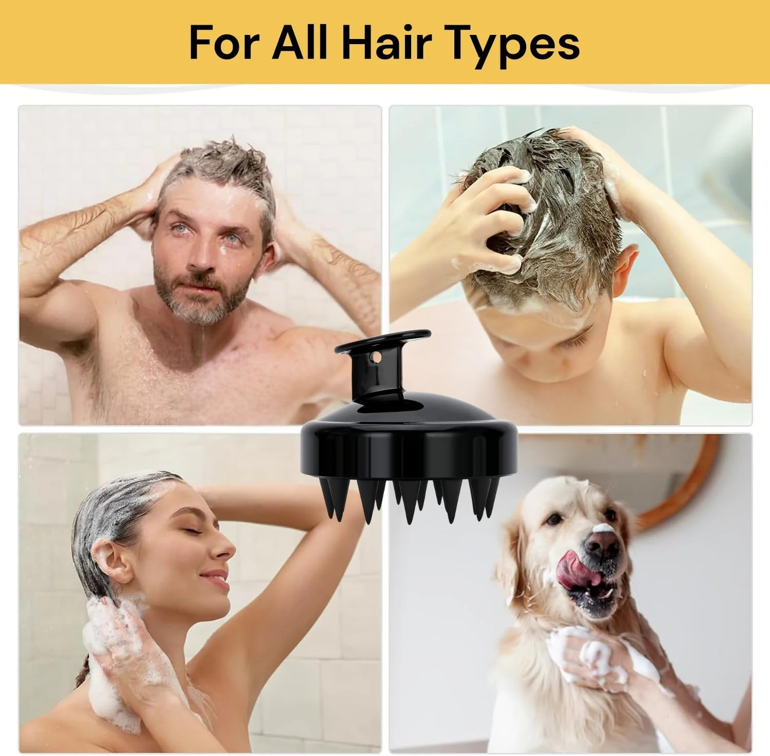 EZONEDEAL Hair Scalp Massager Hair Growth - Shampoo Brush Hair, Manual Wet & Dry Head Massager Scalp Brush Soft Silicone Bristles Care for the Scalp Scrubber Scalp Exfoliator Brush Dandruff Removal image number 1