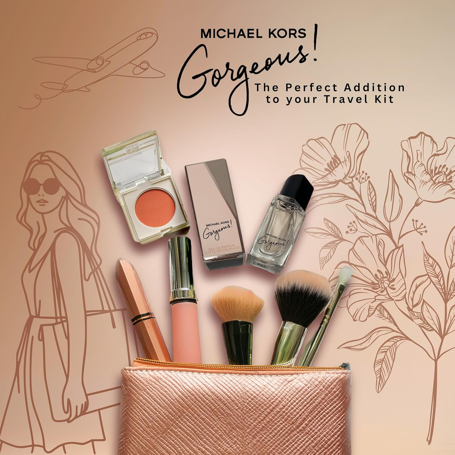 Michael Kors Gorgeous Perfume for Women Mini Splash EDP 0.17 Fl Oz image number 4