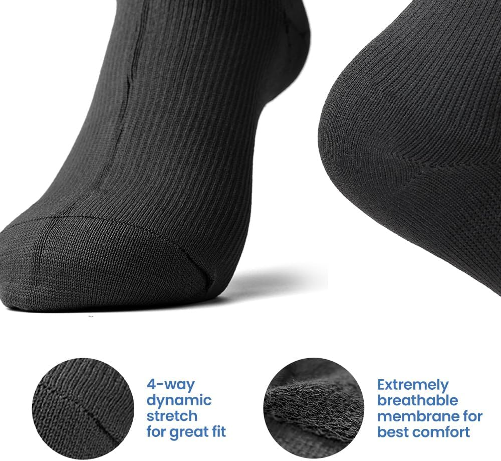 The Wudhu Socks - Non-Leather, 100% Waterproof, Breathable, and Anti-Odor Socks for Ablution & Outdoor Activities [Jet Black][Unisex] image number 3