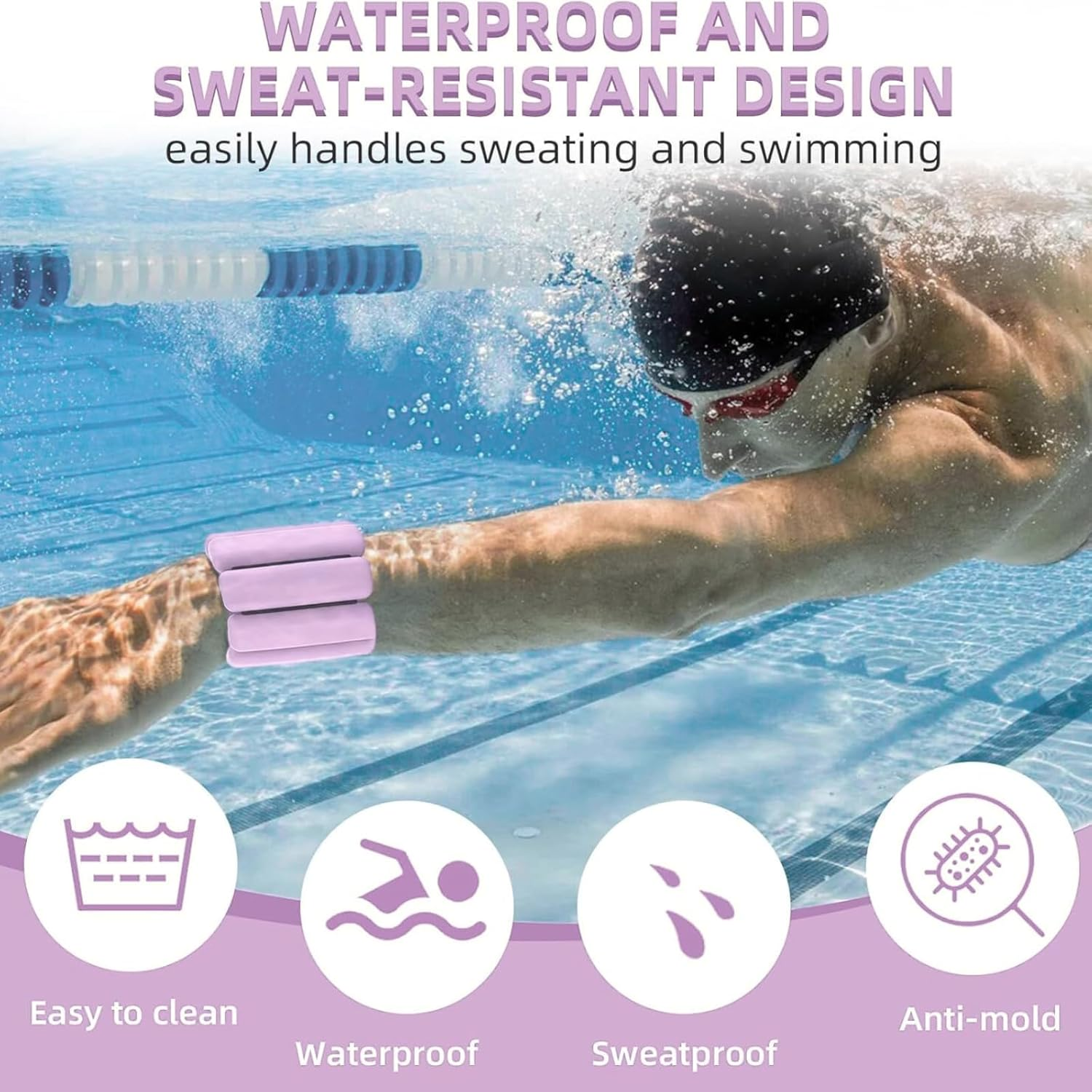 Adjustable Ankle Weights, Pack of 2, 2Lbs, JOMWEN Wrist & Ankle Weights for Home Gym, Use for Yoga, Dance, Pilates, Aerobics and Walking